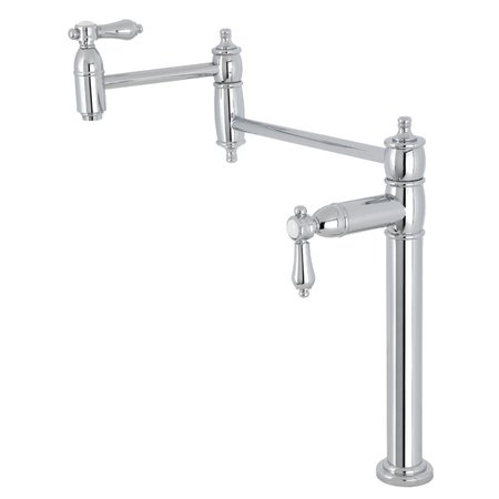 KINGSTON BRASS Deck Mount Pot Filler, Polished Chrome KS3701BAL